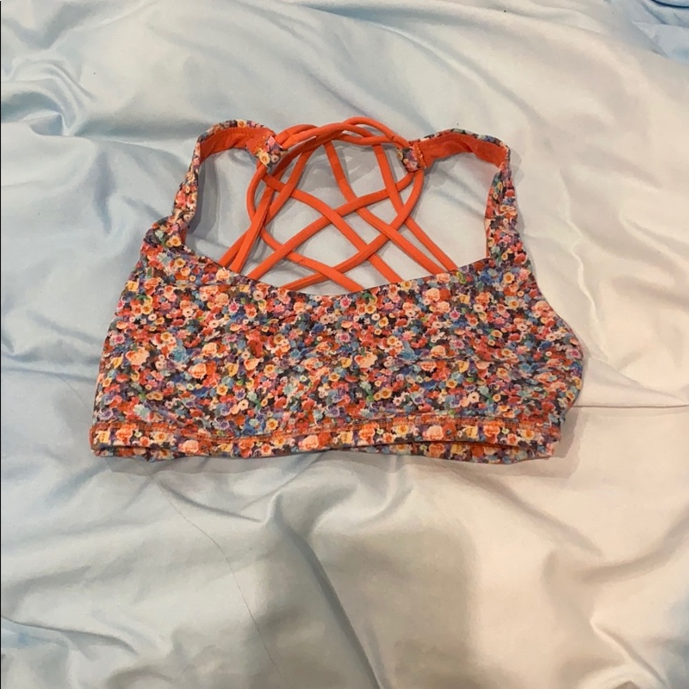 Lululemon Orange Floral Sports Bra